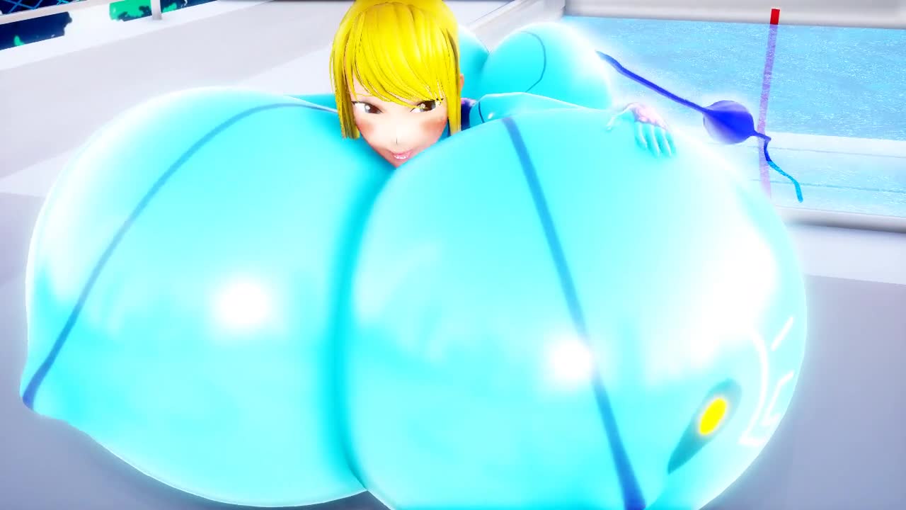 Samus in Zero suit - water filling breast expansion ｜ 俺 の 3D エ ロ 動 画.