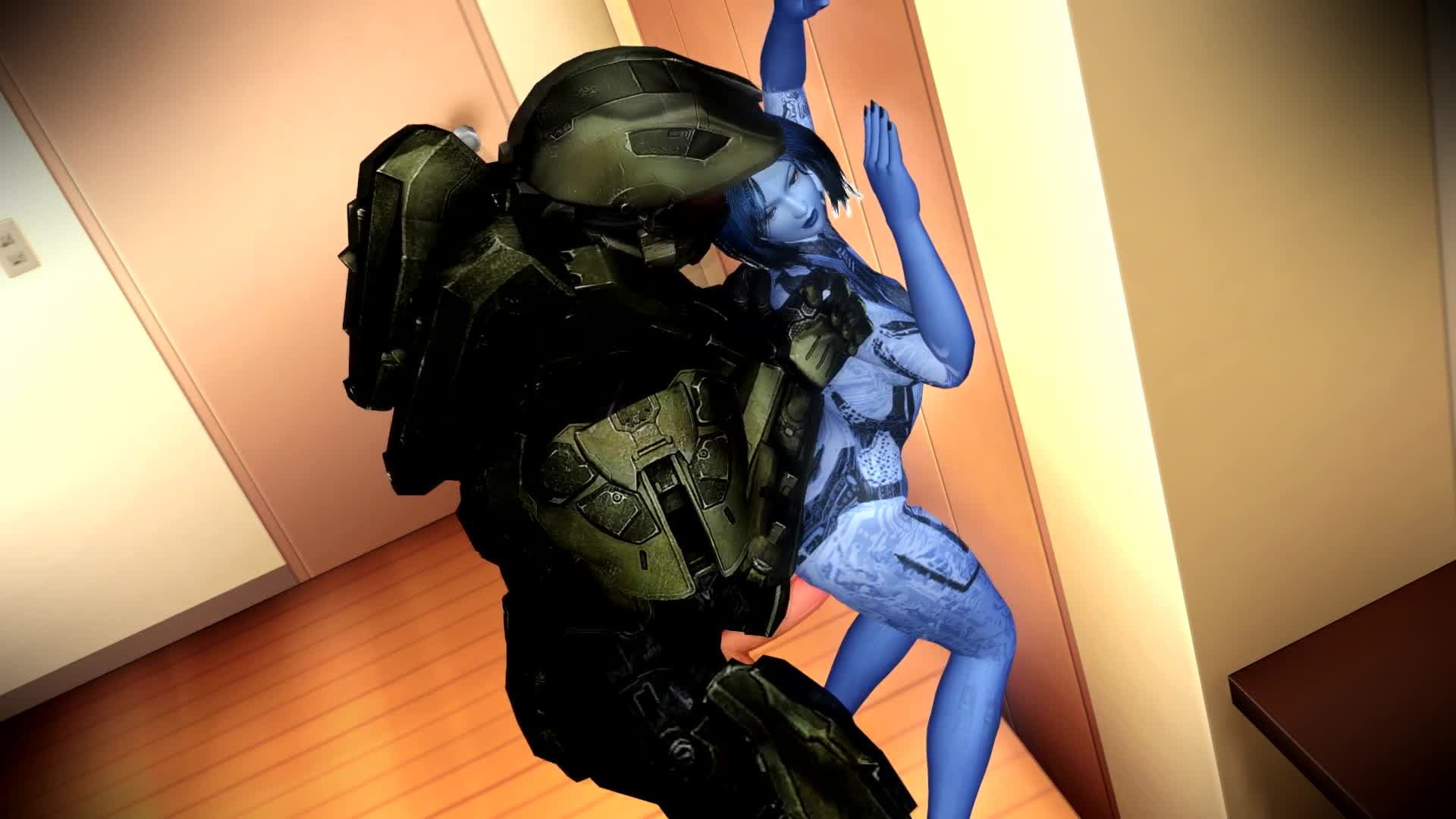 [MMD] Cortana and Master Chief - Standing Sex Pose (with voices)｜俺の3Dエロ動画.