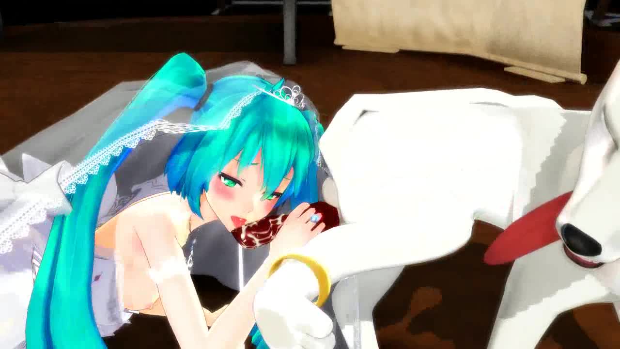 MMD-R18]miku suck the dog dick｜俺の3Dエロ動画